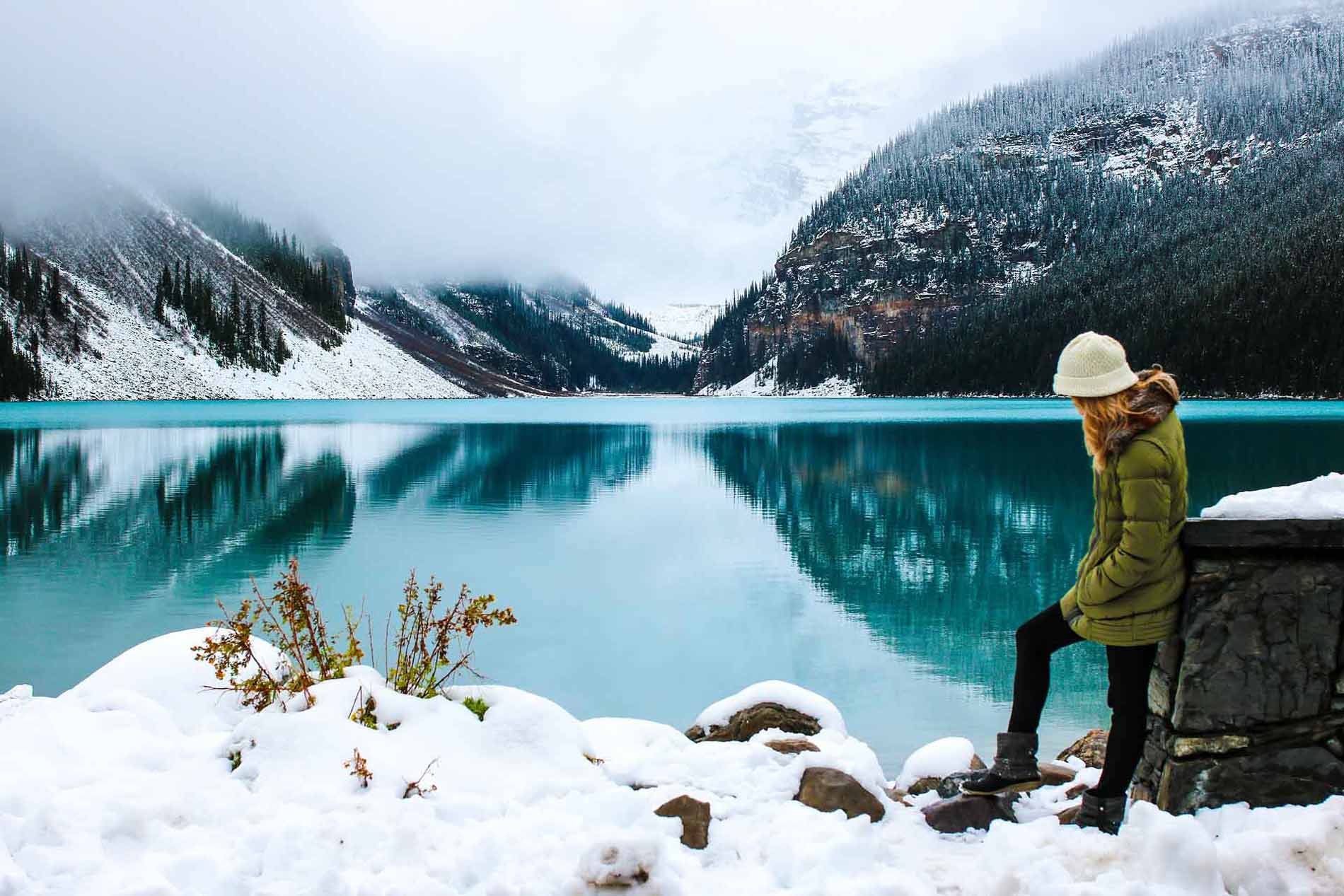 We spent a couple of day next to a beautiful lake in north Canada. It was snow around us, but the lake was clear with water from the glaciers